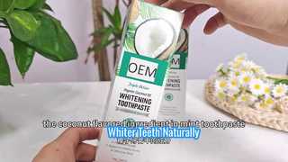 Custom-made Home Organic Coconut Whitening Toothpaste, Dentifrice Blanchissant, with Anti-cavity and
